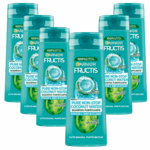 Garnier Fructis Pure Agua de Coco Champú Pack 6 x 250ml
