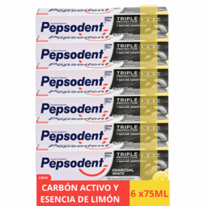 PEPSODENT CARBÓN ACTIVO Y ESENCIA DE LIMÓN PACK 6 X 75ML