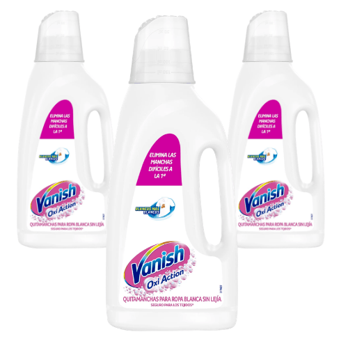 Vanish Oxi Action Gel Quitamanchas Ropa Blanca Pack 3 x 1,800ml