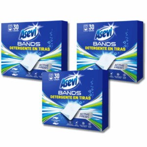 asevi bands detergente en tiras active fresh pack ahorro 90 lavados