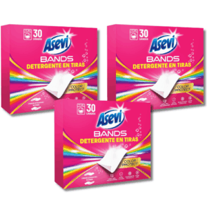 asevi detergente en tiras color pack ahorro 90 lavados