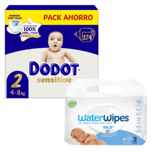dodot sensitive talla 2 + waterwipes toallias pack de 3 x 60