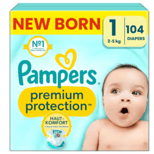 pampers premium protection talla 1 caja de 104 pañales