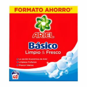 Ariel Básico Detergente en Polvo Maleta 40 Dosis