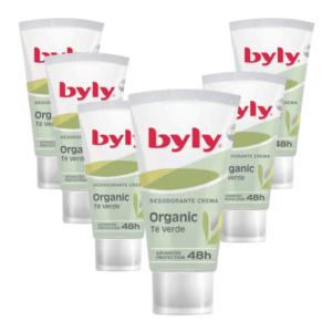 Byly Organic Té Verde 48h Desodorante en Crema Pack 6 x 50ml