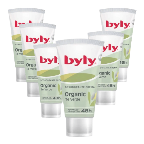 Byly Organic Té Verde 48h Desodorante en Crema Pack 6 x 50ml