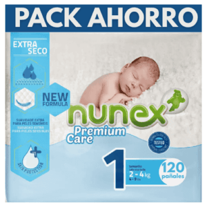 Nunex premium care talla 1 pack ahorro 120 pañales