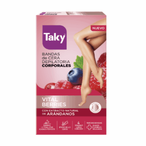 Taky Bandas de Cera Depilatoria Corporales Frutos Rojos