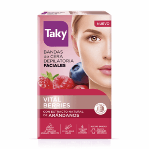 Taky Bandas de Cera Depilatoria Faciales Frutos Rojos